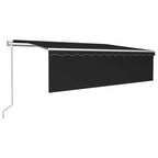 VidaXL Luifel automatisch rolgordijn LED windsensor 5x3 m antraciet