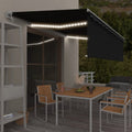 VidaXL Luifel automatisch rolgordijn LED windsensor 5x3 m antraciet