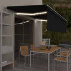 VidaXL Luifel automatisch rolgordijn LED windsensor 5x3 m antraciet