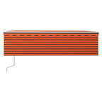 VidaXL Luifel automatisch rolgordijn LED windsensor 5x3 m oranje bruin