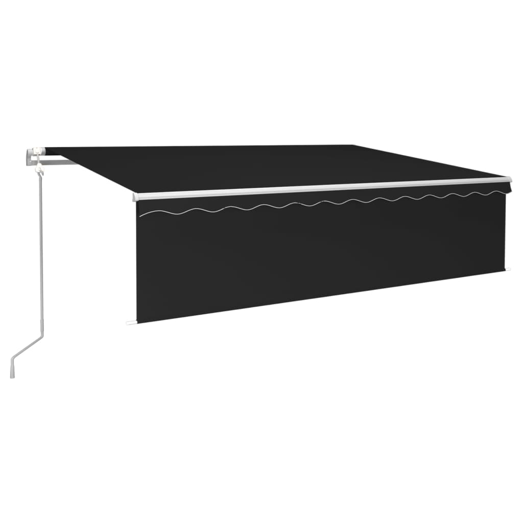 VidaXL Luifel automatisch rolgordijn LED windsensor 6x3 m antraciet