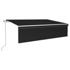 VidaXL Luifel automatisch rolgordijn LED windsensor 6x3 m antraciet