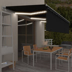 VidaXL Luifel automatisch rolgordijn LED windsensor 6x3 m antraciet
