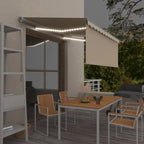 VidaXL Luifel handmatig uittrekbaar met rolgordijn LED 3x2,5 m crème