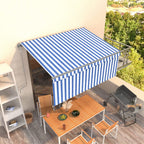 VidaXL Luifel automatisch uittrekbaar rolgordijn 3,5x2,5 m blauw wit