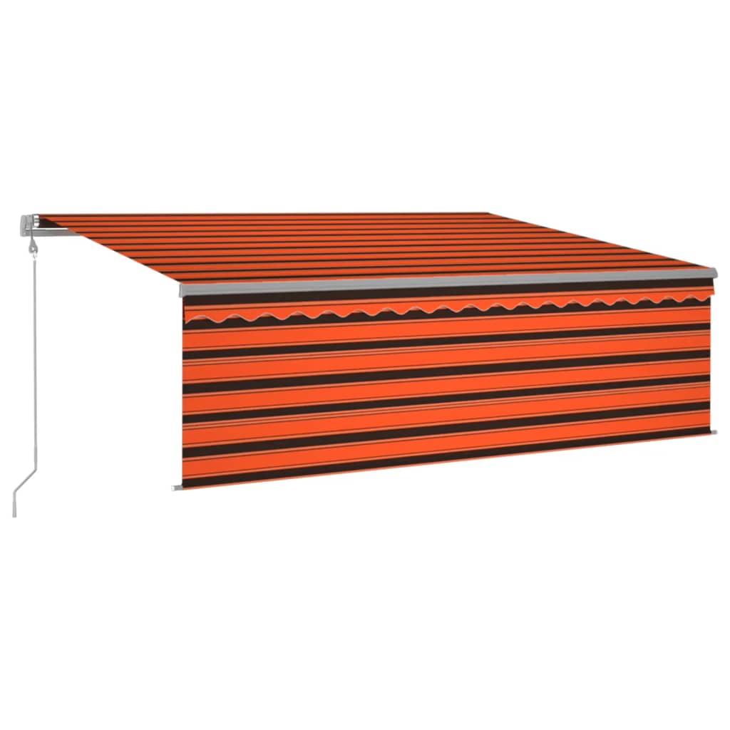 VidaXL Luifel automatisch uittrekbaar rolgordijn 4x3 m oranje bruin