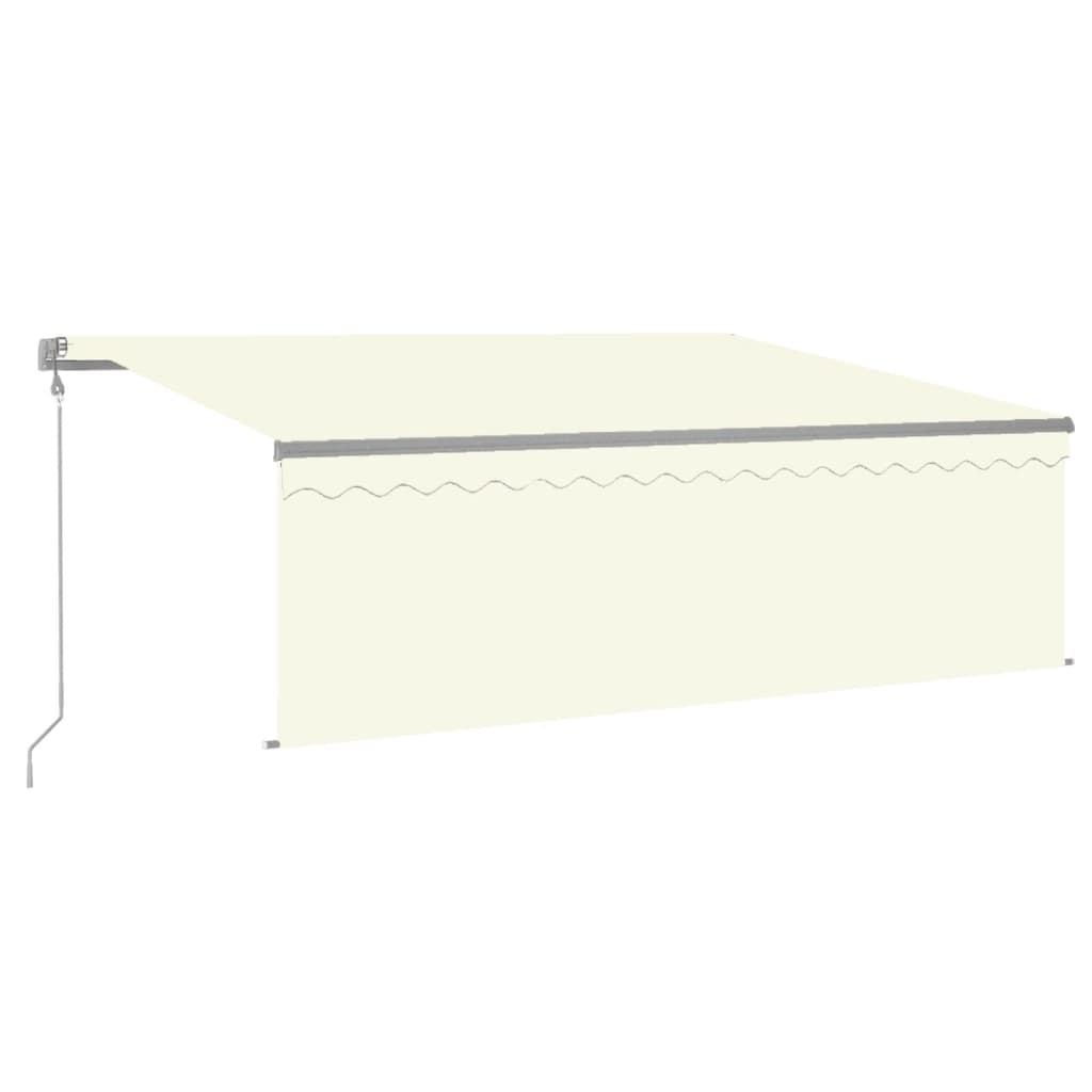 VidaXL Luifel automatisch met rolgordijn LED windsensor 4x3 m crème