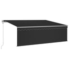 VidaXL Luifel met rolgordijn, LED en windsensor 4x3 m antracietkleurig