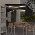 VidaXL Luifel met rolgordijn, LED en windsensor 4x3 m antracietkleurig