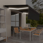 VidaXL Luifel automatisch rolgordijn LED windsensor 5x3 m antraciet