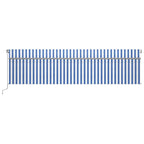 VidaXL Luifel handmatig uittrekbaar met rolgordijn LED 6x3 m blauw wit