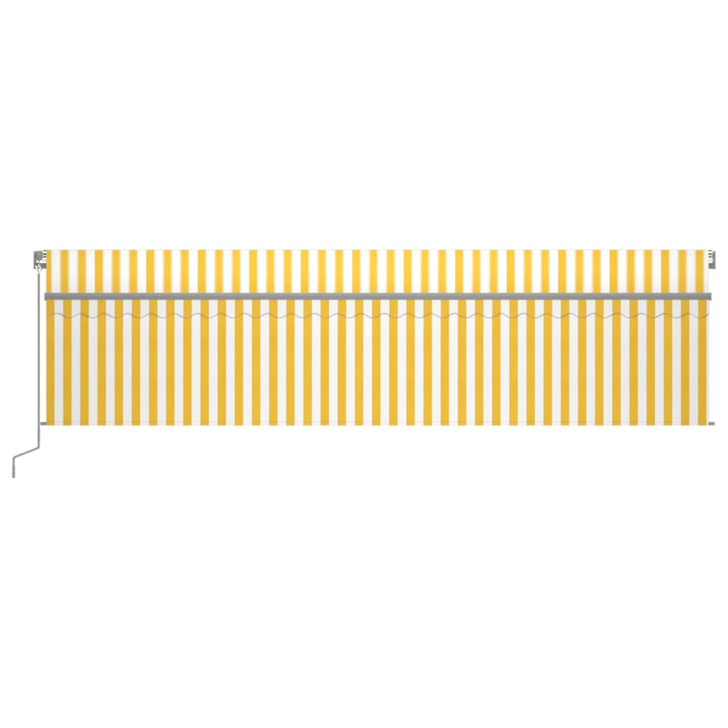 VidaXL Luifel automatisch rolgordijn LED windsensor 6x3 cm geel wit