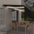 VidaXL Luifel automatisch rolgordijn LED windsensor 6x3 m antraciet