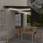 VidaXL Luifel automatisch rolgordijn LED windsensor 6x3 m antraciet