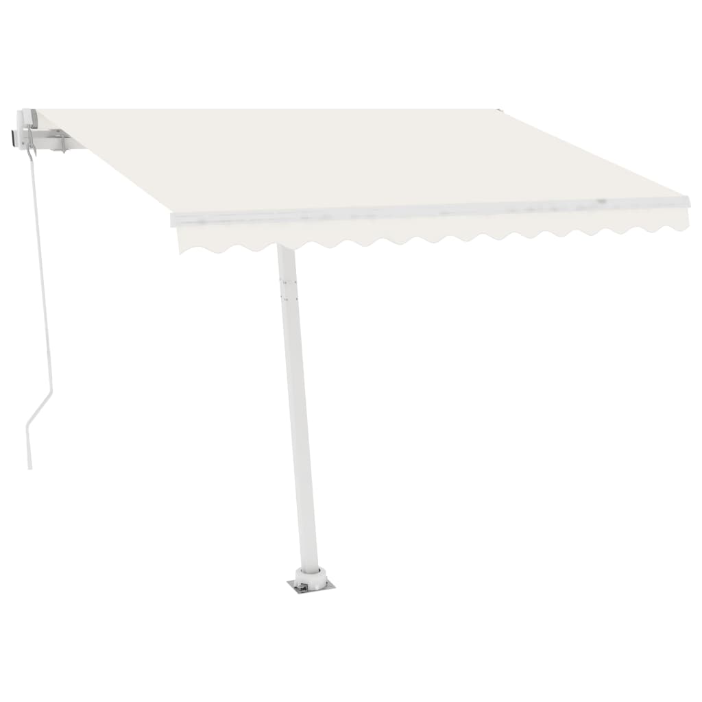 VidaXL Luifel vrijstaand handmatig uittrekbaar 300x250 cm crèmekleurig
