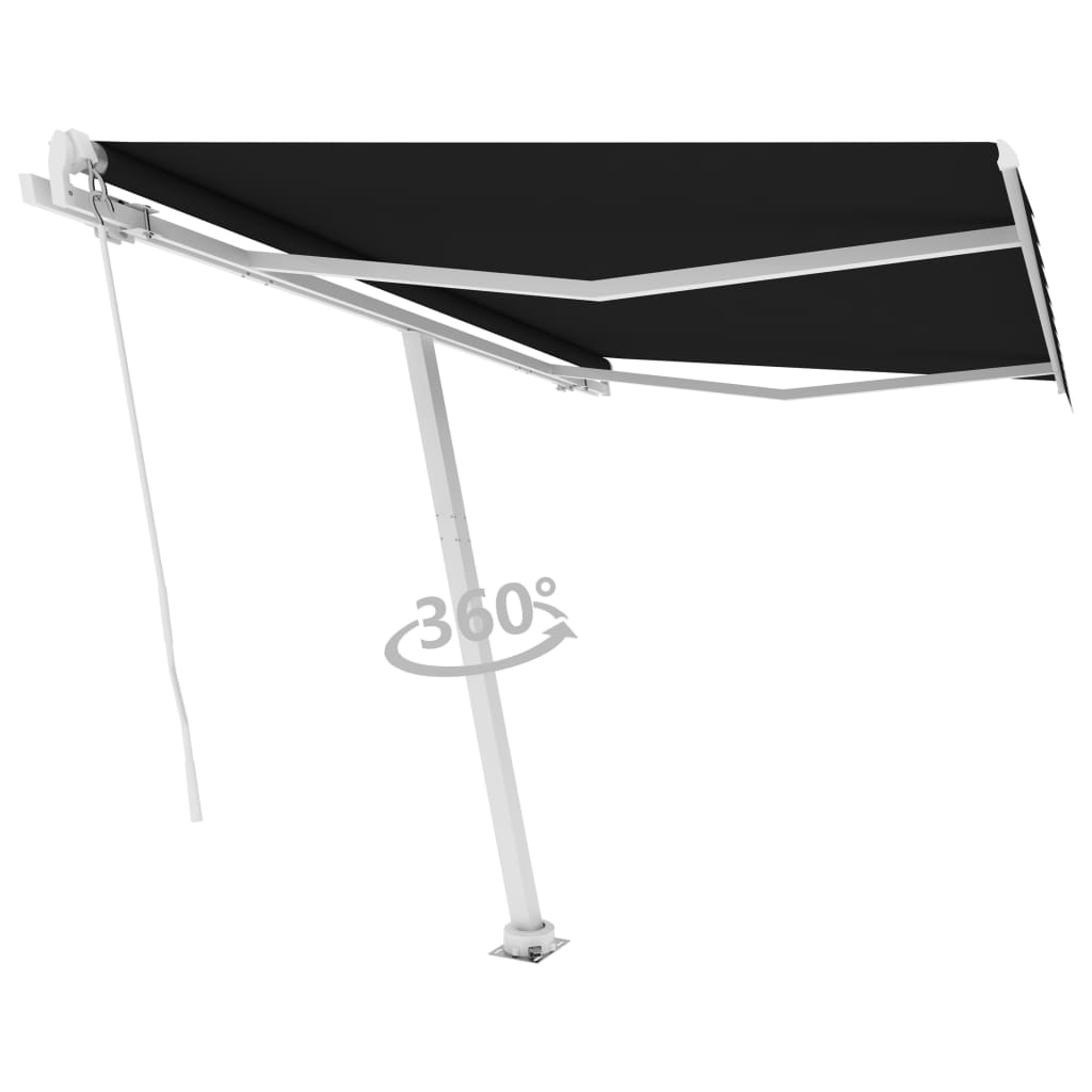 VidaXL Luifel vrijstaand handmatig uittrekbaar 300x250 cm antraciet