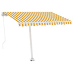 VidaXL Luifel handmatig uittrekbaar met LED 300x250 cm geel en wit