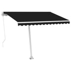 VidaXL Luifel handmatig uittrekbaar met LED 300x250 cm antracietkleur