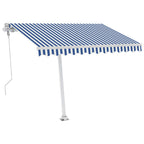 VidaXL Luifel automatisch met LED en windsensor 300x250 cm blauw wit
