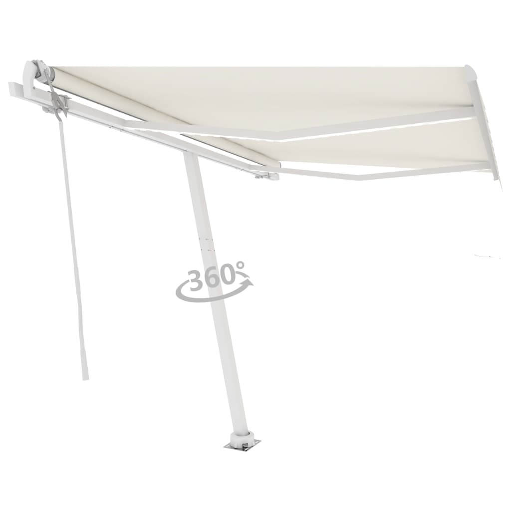 VidaXL Luifel automatisch met LED en windsensor 300x250 cm crèmekleur