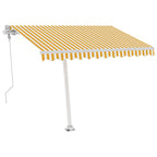 VidaXL Luifel automatisch met LED en windsensor 300x250 cm geel en wit