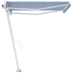 VidaXL Luifel vrijstaand handmatig uittrekbaar 350x250 cm blauw en wit