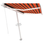 VidaXL Luifel handmatig uittrekbaar met LED 350x250 cm oranje en bruin