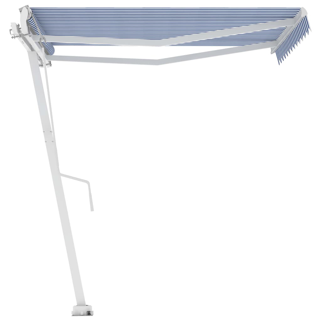 VidaXL Luifel vrijstaand automatisch 350x250 cm blauw en wit