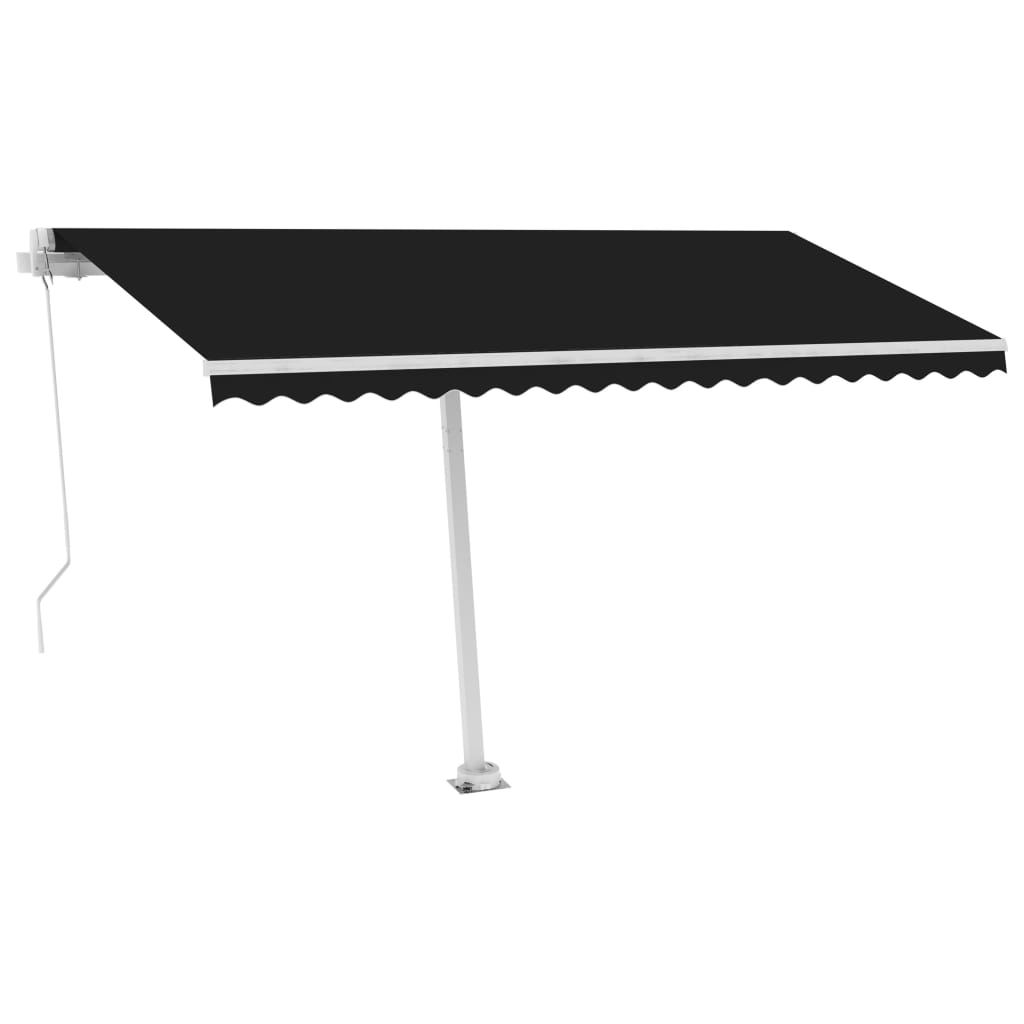 VidaXL Luifel vrijstaand handmatig uittrekbaar 400x300 cm antraciet