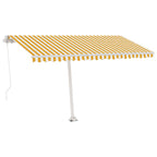 VidaXL Luifel handmatig uittrekbaar met LED 400x300 cm geel en wit