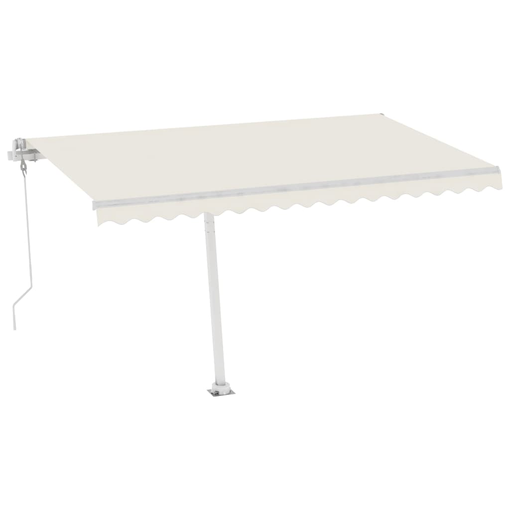 VidaXL Luifel automatisch met LED en windsensor 400x300 cm crèmekleur