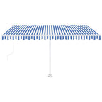 VidaXL Luifel vrijstaand automatisch 450x300 cm blauw en wit