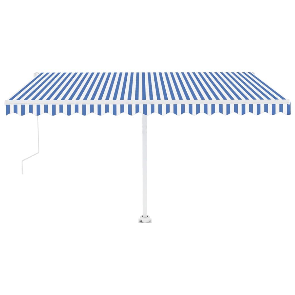 VidaXL Luifel vrijstaand automatisch 450x300 cm blauw en wit