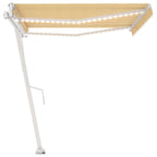 VidaXL Luifel automatisch met LED en windsensor 450x300 cm geel en wit
