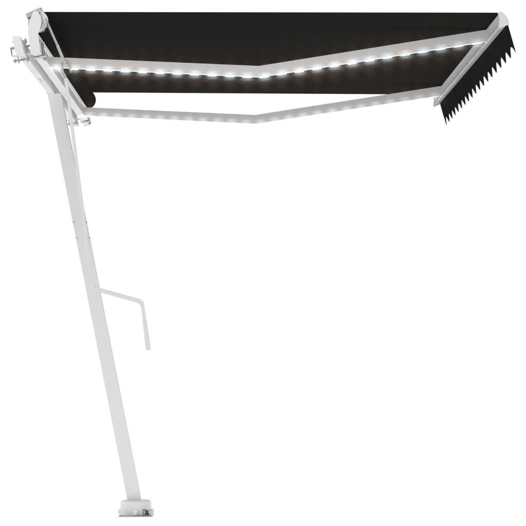 VidaXL Luifel automatisch met LED en windsensor 450x300 cm antraciet