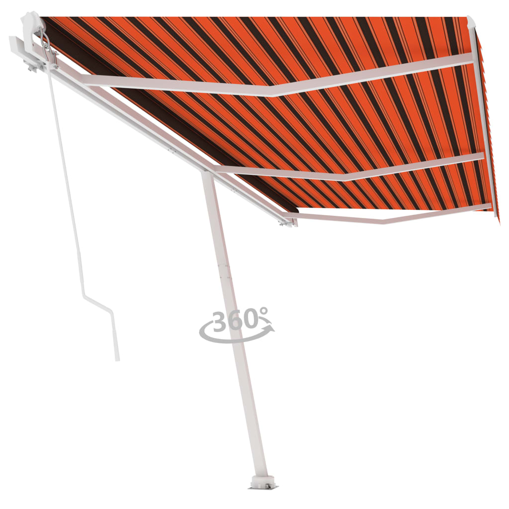 VidaXL Luifel vrijstaand handmatig uittrekbaar 600x300 cm oranje bruin