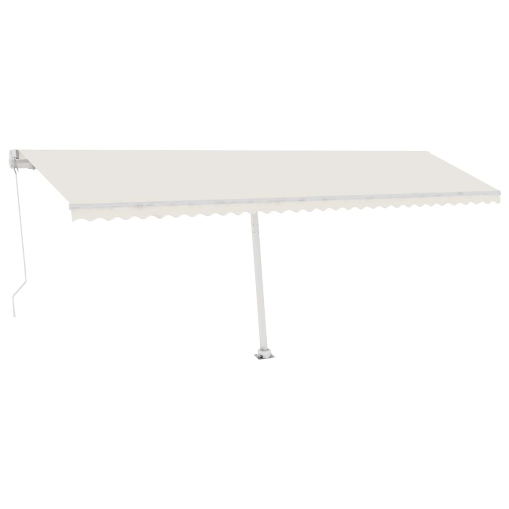 VidaXL Luifel handmatig uittrekbaar met LED 600x300 cm crèmekleurig