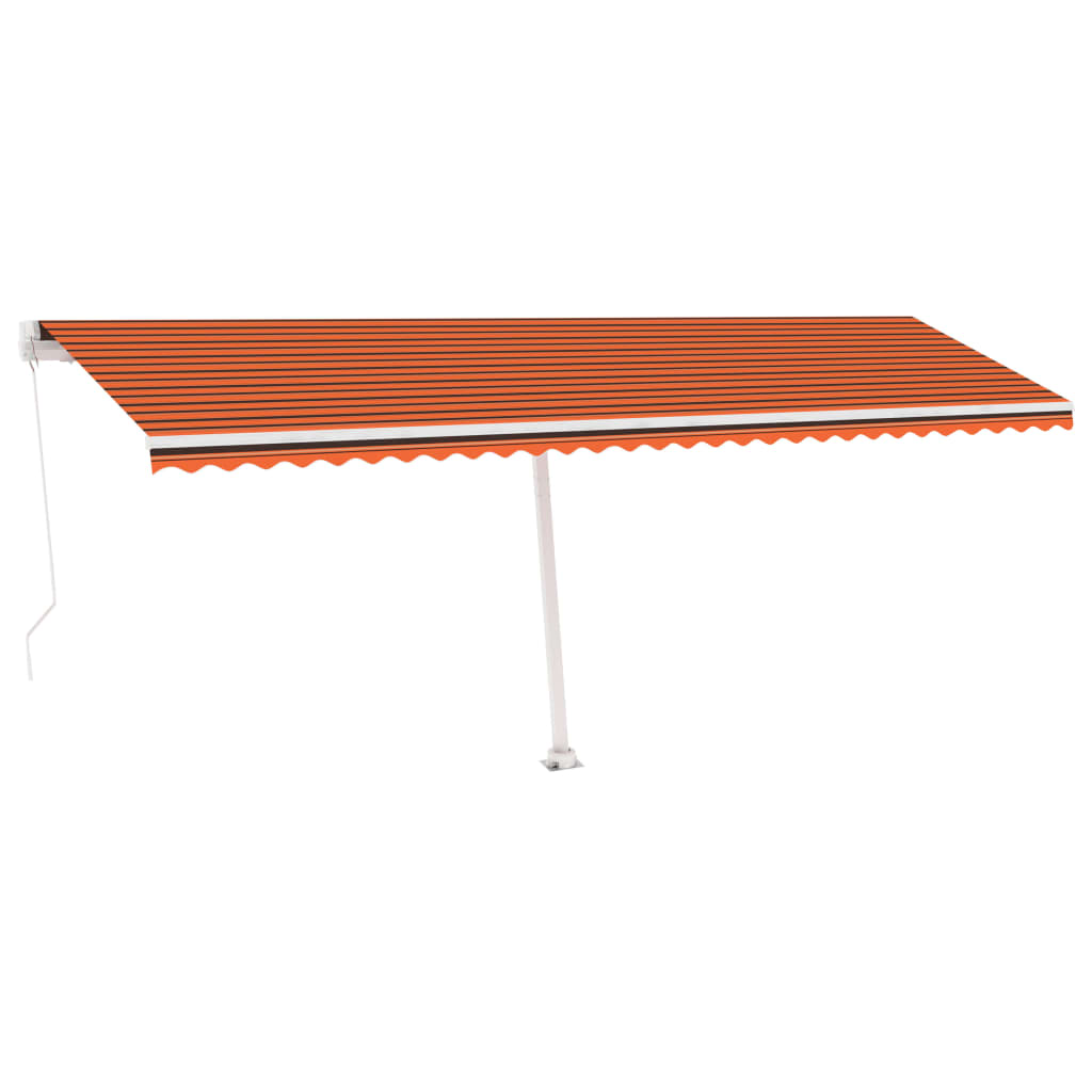 VidaXL Luifel handmatig uittrekbaar met LED 600x300 cm oranje en bruin