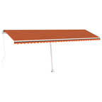 VidaXL Luifel handmatig uittrekbaar met LED 600x300 cm oranje en bruin