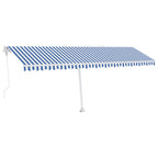 VidaXL Luifel automatisch met LED en windsensor 600x300 cm blauw wit