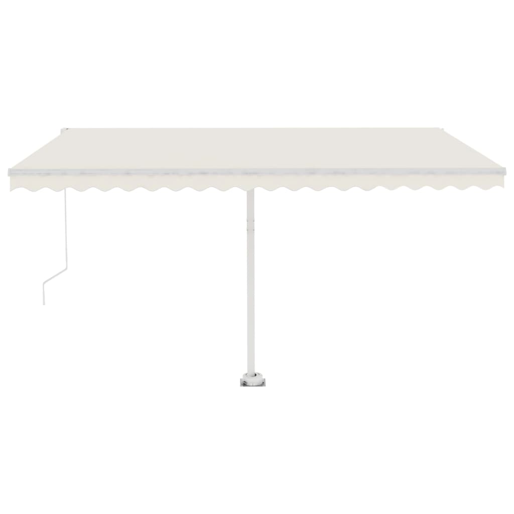 VidaXL Luifel vrijstaand handmatig uittrekbaar 400x350 cm crèmekleurig