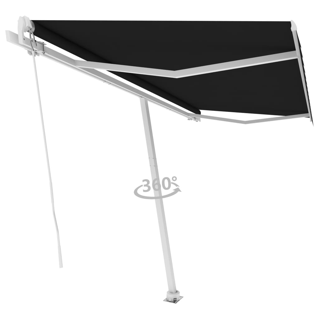 VidaXL Luifel vrijstaand handmatig uittrekbaar 400x350 cm antraciet