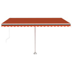 VidaXL Luifel vrijstaand handmatig uittrekbaar 400x350 cm oranje bruin