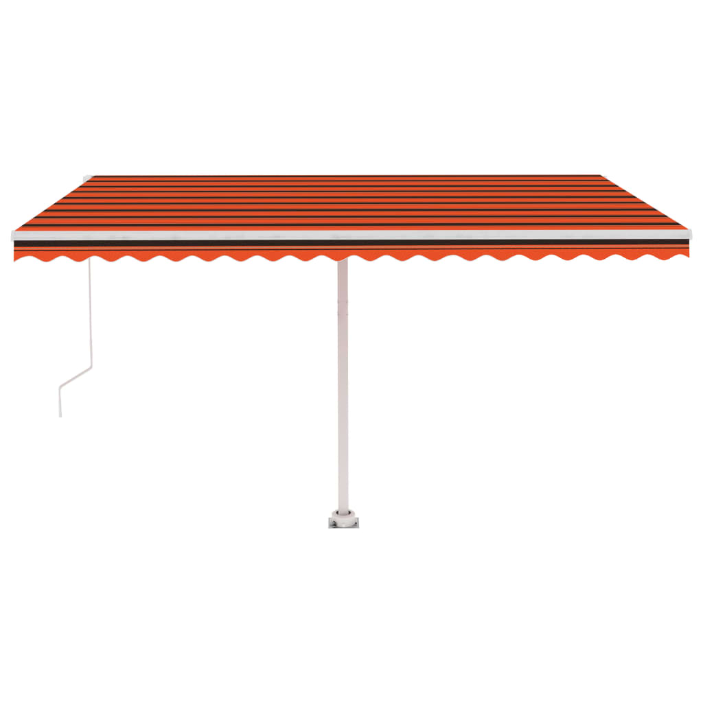 VidaXL Luifel vrijstaand handmatig uittrekbaar 400x350 cm oranje bruin