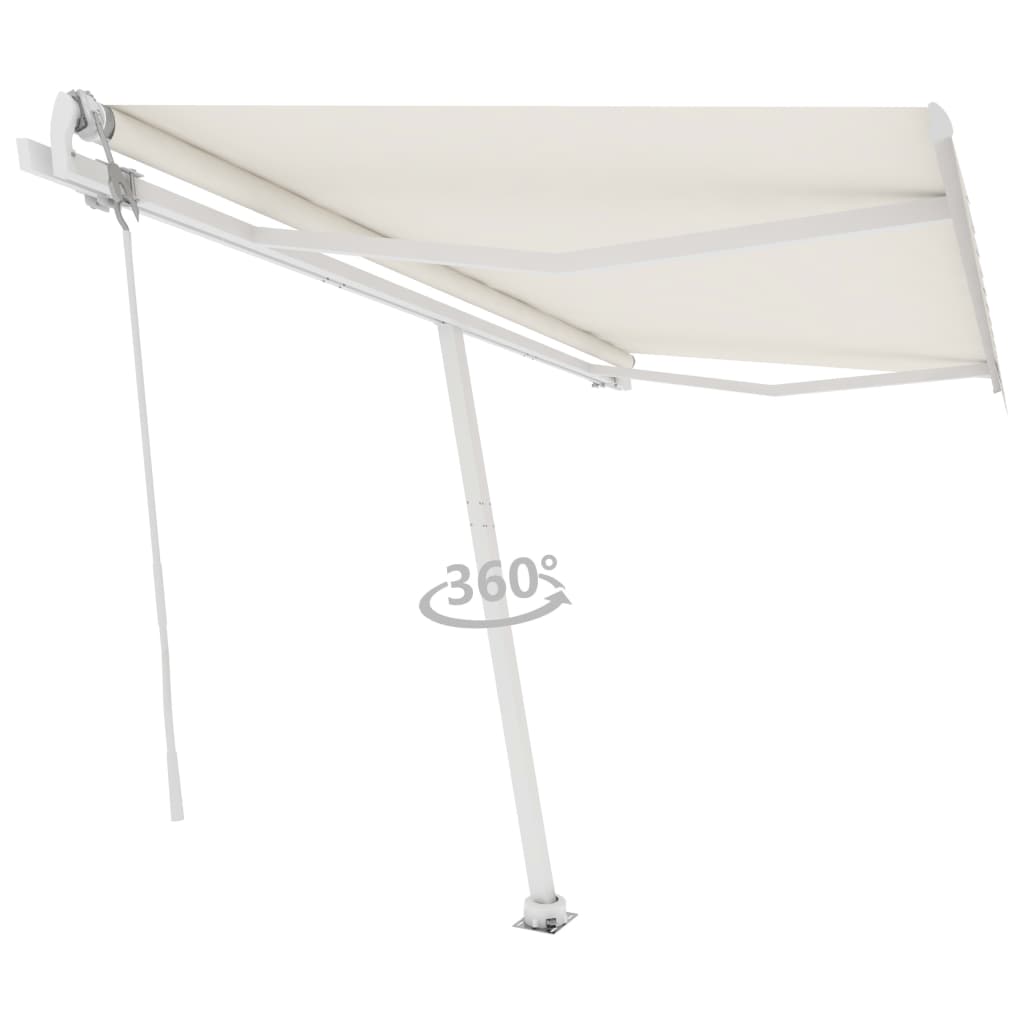 VidaXL Luifel vrijstaand automatisch 400x350 cm crèmekleurig