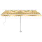 VidaXL Luifel vrijstaand automatisch 400x350 cm geel en wit