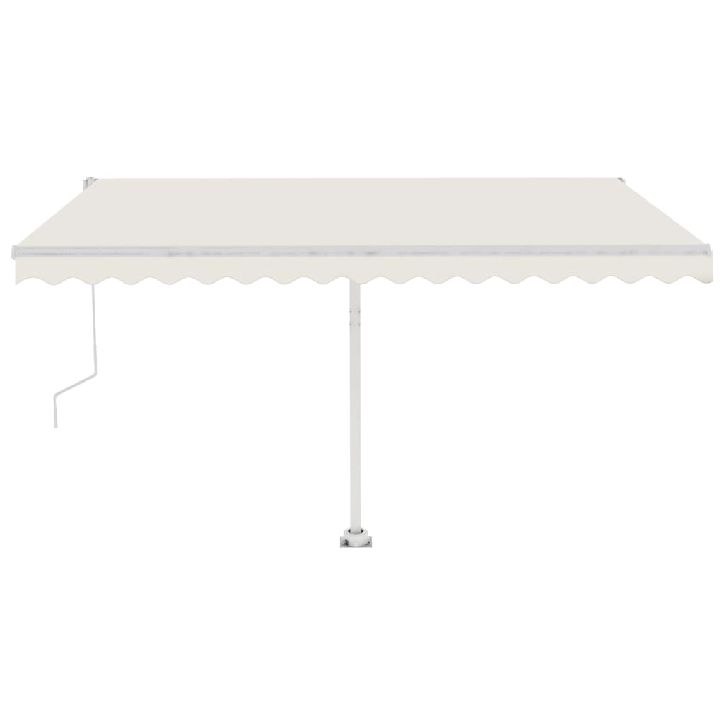 VidaXL Luifel automatisch met LED en windsensor 400x350 cm crèmekleur