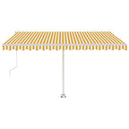 VidaXL Luifel automatisch met LED en windsensor 400x350 cm geel en wit