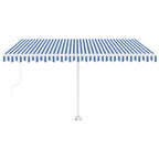 VidaXL Luifel vrijstaand automatisch 450x350 cm blauw en wit