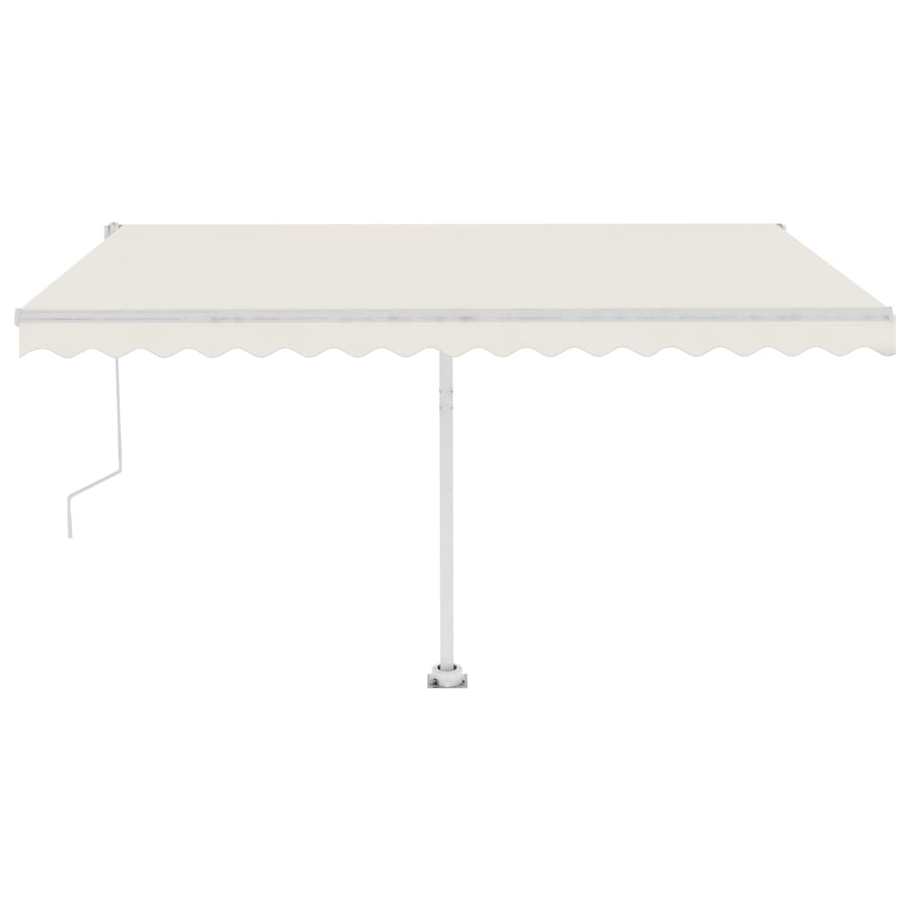 VidaXL Luifel automatisch met LED en windsensor 450x350 cm crèmekleur